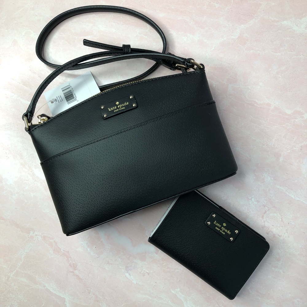 KATE SPADE NWT Grove Street Millie Crossbody Tellie Wallet Black